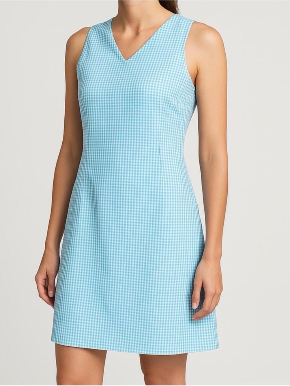 Faded Glory Vintage Blue & White Gingham Dress Womens Small